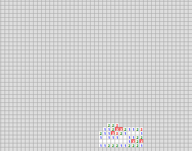 It took like 30 seconds to get this far A Minesweeper board that has only just started being completed