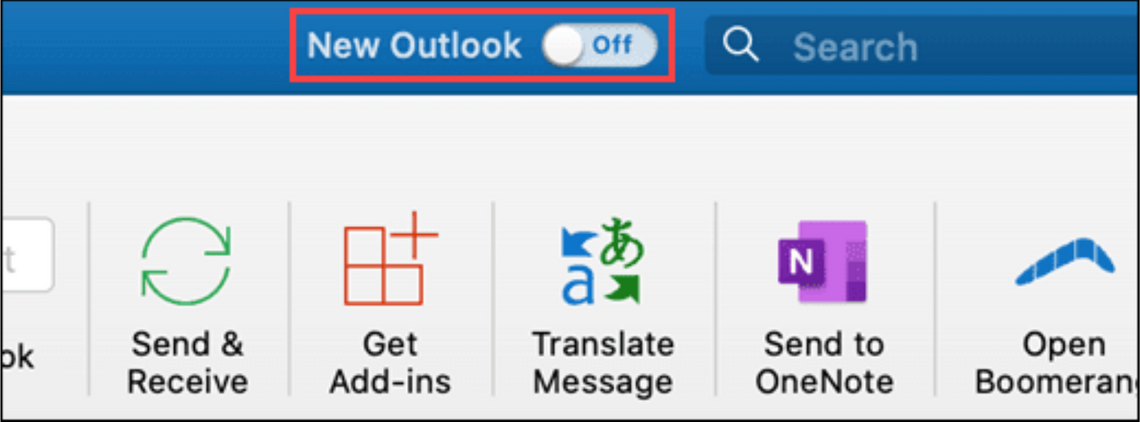 Outlook toggle switch lines
